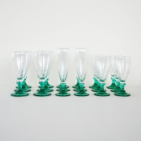 Image 1 of Set di bicchieri da vino e champagne, anni '70, made in Italy
