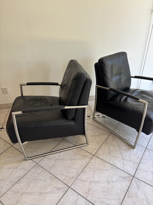 Due poltrone in pelle color antracite di Musterring – fauteuils, Leather (photo 2 of 6)