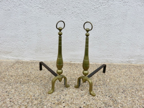 Image 1 of Par de morillos, estilo neoclásico, de bronce macizo, Francia, años 20-30.