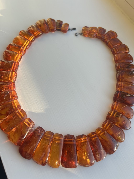 Image 1 of Vintage Baltisch Barnsteen Ketting – Gegradueerde Cognac Ambre