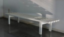 Panca vintage, design olandese, metallo, bianco, anni '70