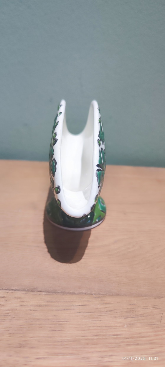 Image 1 of Vintage Napkin Holder with Green Design