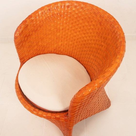 Sillón de ratán trenzado naranja, Bonacina, Sillones, Cuero, Modern (foto 5 de 15)