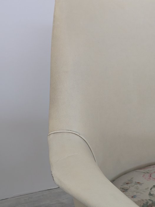 Image 1 of Vintage italian Armchair (2) - Wood, Leather, Fabric - 1960s/1970s