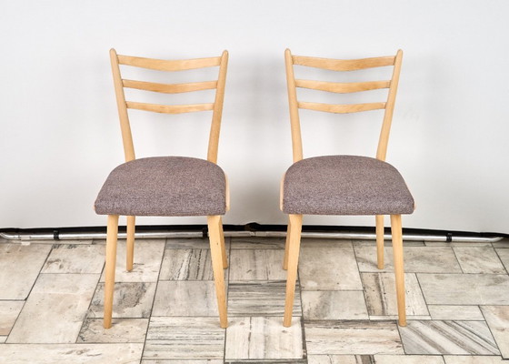 Image 1 of Set van 4 houten stoelen JITONA, jaren 60, Tsjechoslowakije
