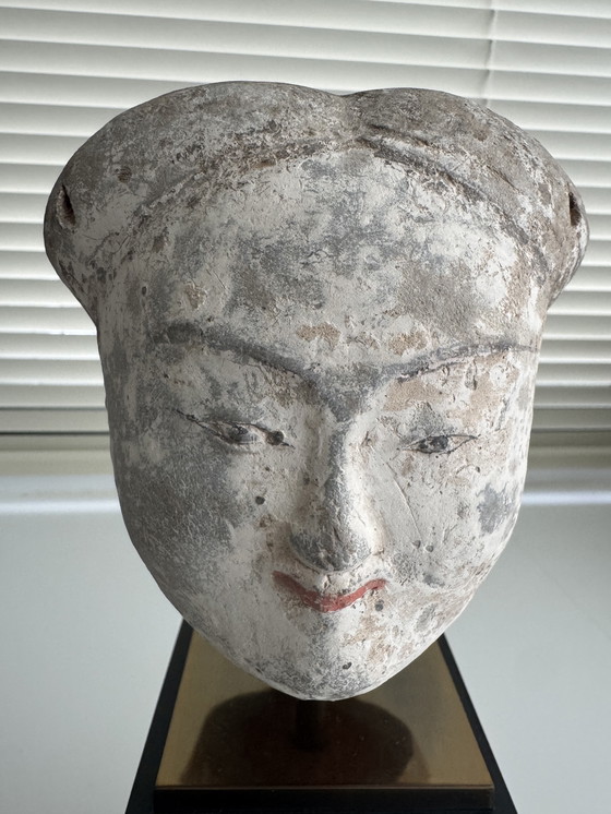 Image 1 of Testa di dama di corte in ceramica dipinta cinese 2x