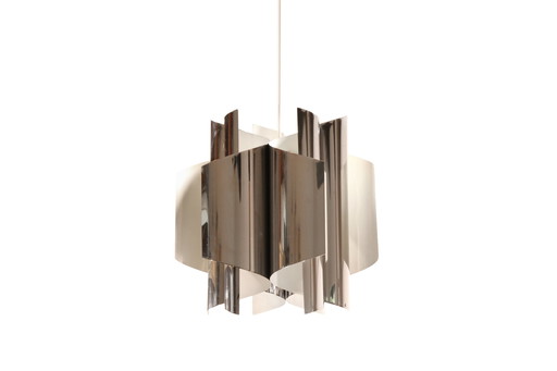 Italian 70s chrome designer pendant lamp