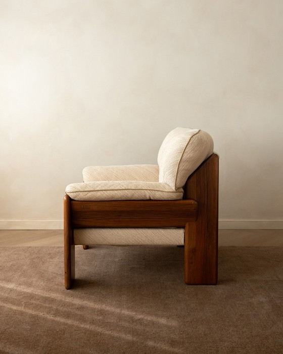 Sapporo Lounge Chairs by Mario Marenco for Mobil Girgi, 1970s, Armchairs, Textile, Wood, Brown (photo 5 of 24)