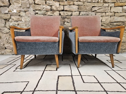 Pair of bicolor armchairs 1960