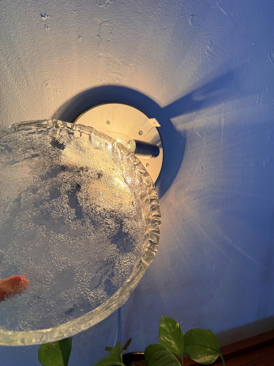 Image 1 of Vintage ice glass wall lamp/ceiling lamp, Kaiser Leuchten ‘60