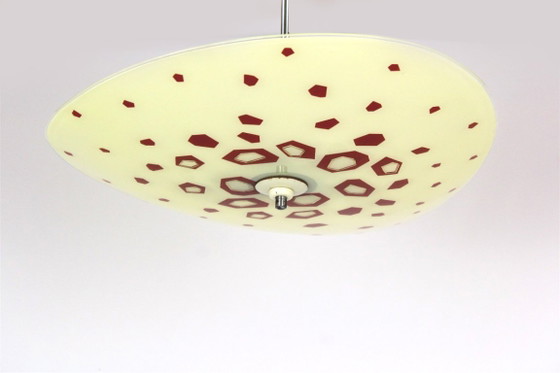 Image 1 of Large Vintage Czechoslovakian Opaline Glass Pendant Lights, 1970s, Set of 2