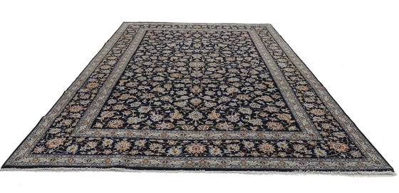 Image 1 of Tapis persan original noué à la main Keshan 385 X 280 cm Très bon état Fin avec soie