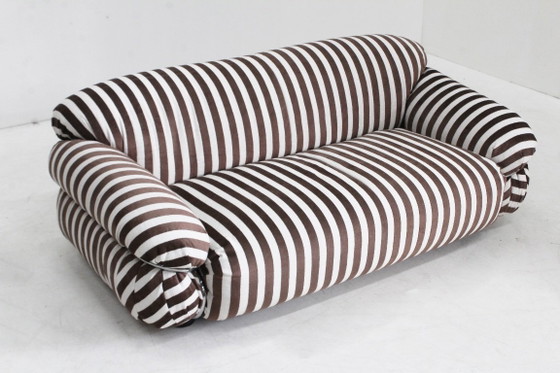 Divano Sesann di Gianfranco Frattini per Cassina anni '70, Divani 3 posti, Tessile, Metallo, Marrone, Vintage (foto 5 di 11)