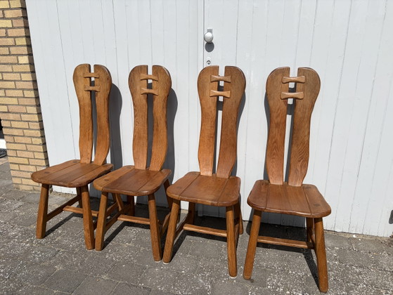 Vintage Brutalist De Puydt Dining Table + Chairs – Wood (photo 5 of 7)