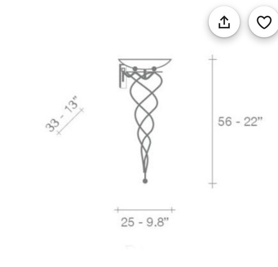Image 1 of Lampes murales Twee Tenzani avec miroir en verre de Murano