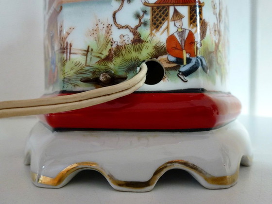 Image 1 of Vintage Perfume Lamp / Smoke Dispeller in the Shape of a Chinese Pagoda - Porcelain.