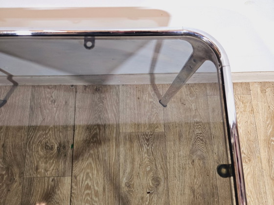 Mid-Century Modern Salontafel in chroom en rookglas, Italië, jaren 70 – Koffietafelboeken, Chrome (photo 7 of 19)