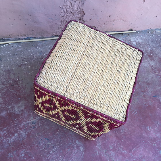 Image 1 of HANDCRAFTED WICKER POUFFE
