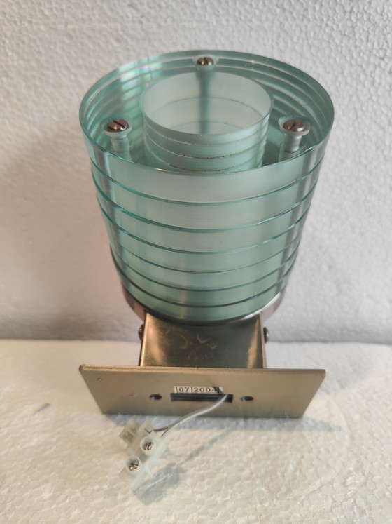 Image 1 of Applique murale avec abat-jour en verre épais transparent, style vintage