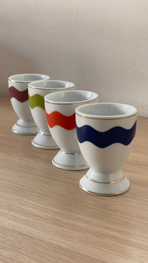 4 hueveras de porcelana vintage