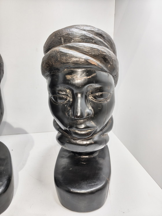 Busto Uomo e Donna Makonde Tanzania in Ebano – Sculture, Wood (photo 3 of 15)