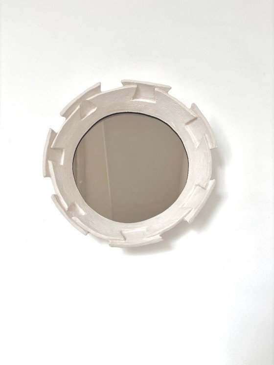 Image 1 of French Contemporary Ceramic Mirror, "Labirinto" by Renzo Maar