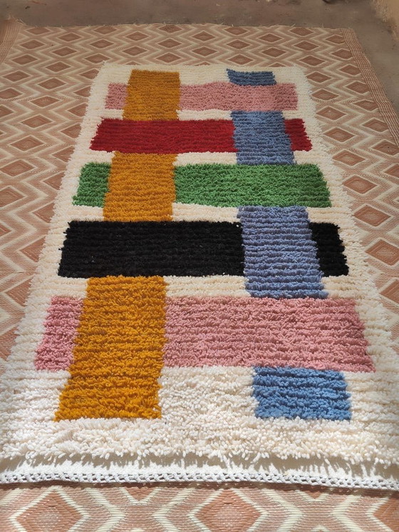 Alfombra de pasillo tradicional con estampado colorido, hecha a medida, 75/300 cm – Aime Té, Wool (photo 6 of 9)