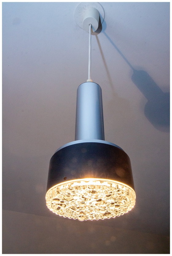 Image 1 of Lampada a sospensione Space Age, vetro e cromo per STAFF, Germania 1970