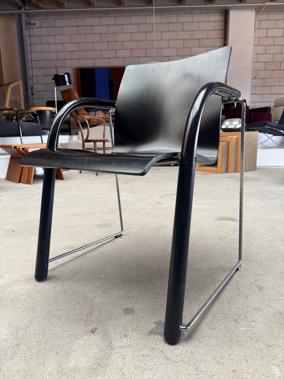Set of 4 Thonet S320, Wulf Schneider & Ulrich Böhme (set price), Dining chairs, Metal, Wood, Black (photo 13 of 15)