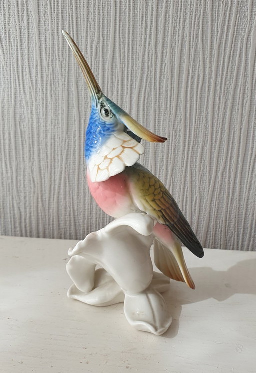 Karl Ens porseleinen kolibrie – handbeschilderd- perfecte staat