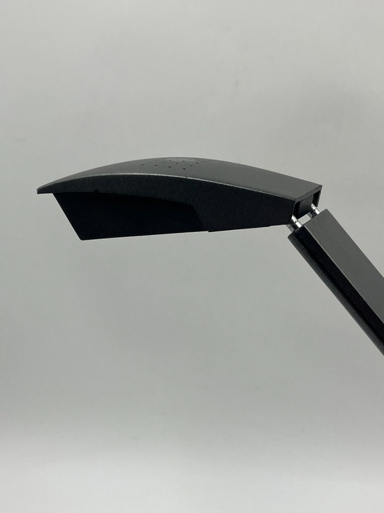 Massive Teleskop-Halogen-Schreibtischlampe, Schreibtischlampen, Metall, Kunststoff, Grau, Modern (Foto 4 von 15)