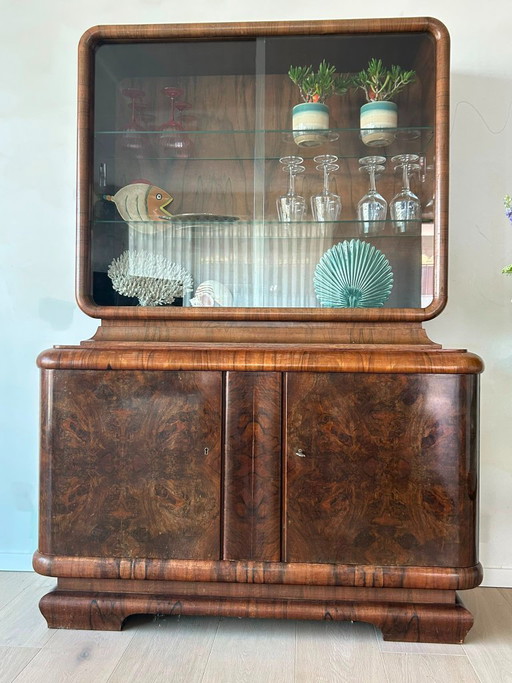 Art-Deco-Vitrinenschrank/Bar