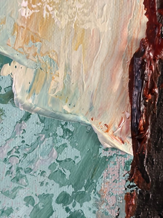 Image 1 of Pine II – Organic abstract painting with heavy texture | Acrylic on canvas | 50x50 cm