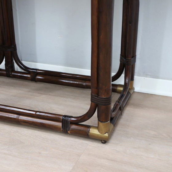 Tavolo da pranzo consolle convertibile McGuire in rattan e rovere anni '70 – Console, Wood (photo 10 of 15)