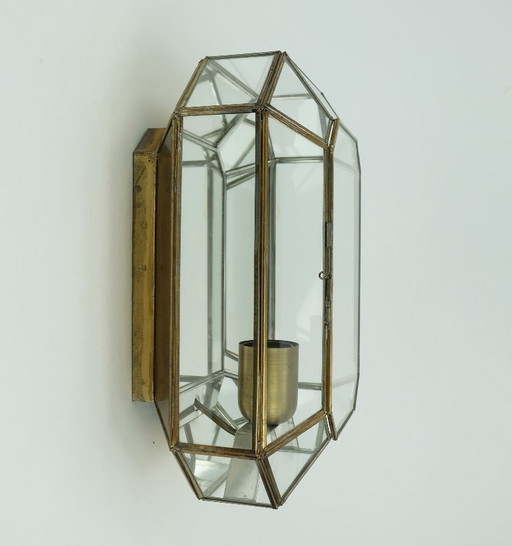 Applique anni '70 e '80 Manfred Fenske Leuchten in vetro, vetro specchiato, metallo