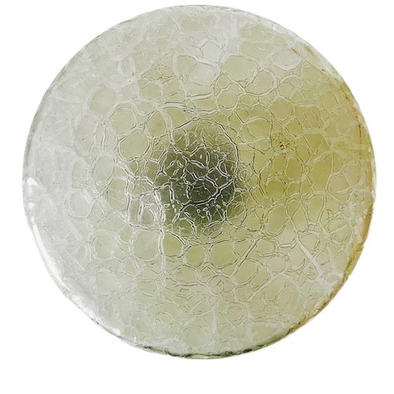 Image 1 of Antike Art-Deco-Deckenlampe, grüne Crackle-Glas-Deckenlampe, 1920er Jahre