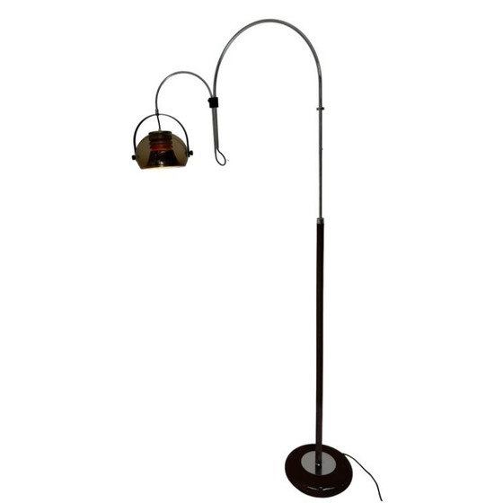 Image 1 of Dijkstra - Zeldzaam model - Space Age Design / MCM Vloerlamp met twee bogen - Gerookt Acryl
