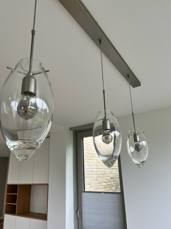 Design lamp, Hanglampen, Glas, Metaal, Transparant (foto 5 van 5)