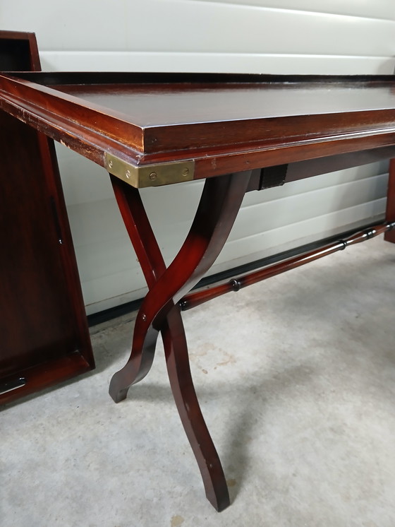 Image 1 of Antique mahogany butler's tray/tray table/side table