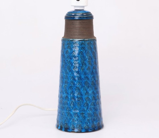 Image 1 of Nils Kähler blue earthenware table lamp