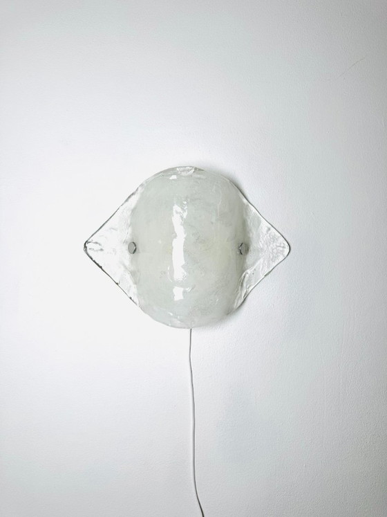 Model 4636/2 Ice Glass Wall Lamp by Carlo Nason for Franken KG, Germany, 1970s – Wall lights, Murano Glass (photo 6 of 7)