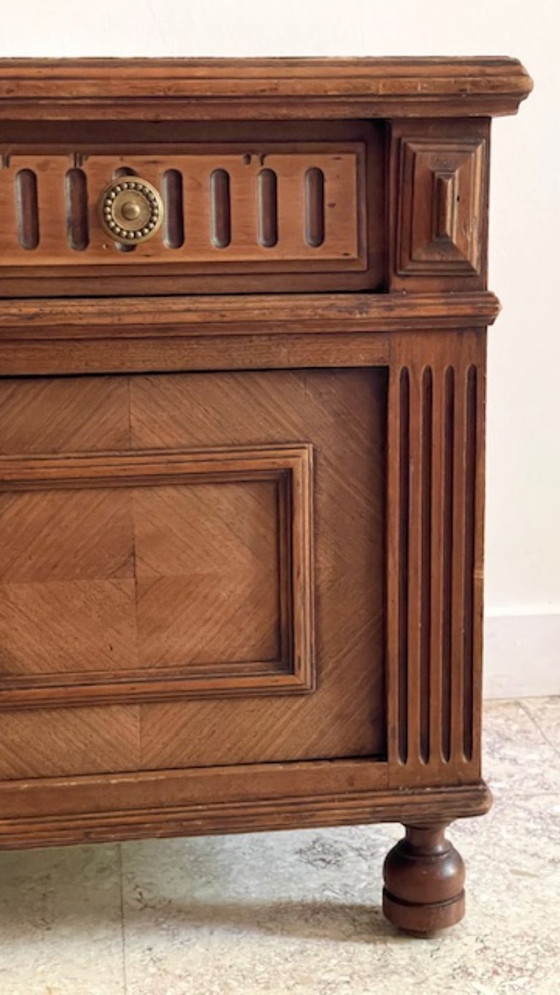 Image 1 of TABLE de Chevet Ancienne Bois et MARBRE