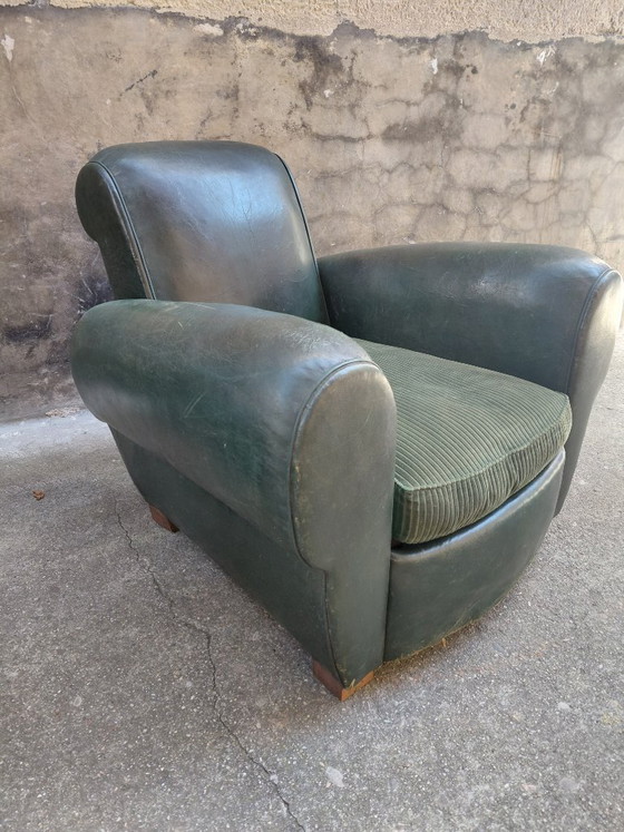 Image 1 of Pair of leather club chairs