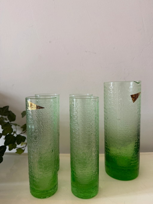 Juego de jarra y vasos Fidenza Vetraria