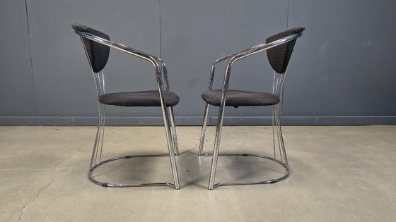 Image 1 of Vintage chrome dining chairs by Effezeta, 1970s - set of 4
