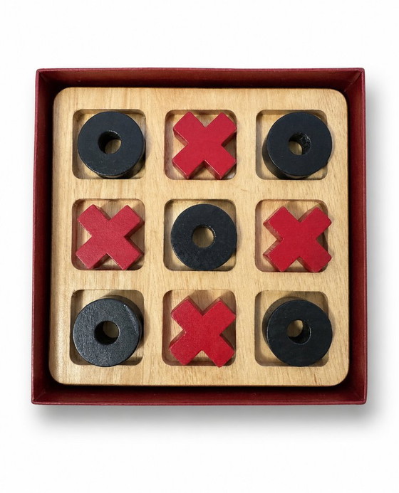 Dal Negro Gioco del 9 Tris, gioco da tavolo in legno rosso e nero, Oggetti decorativi, Carta (foto 3 di 5)