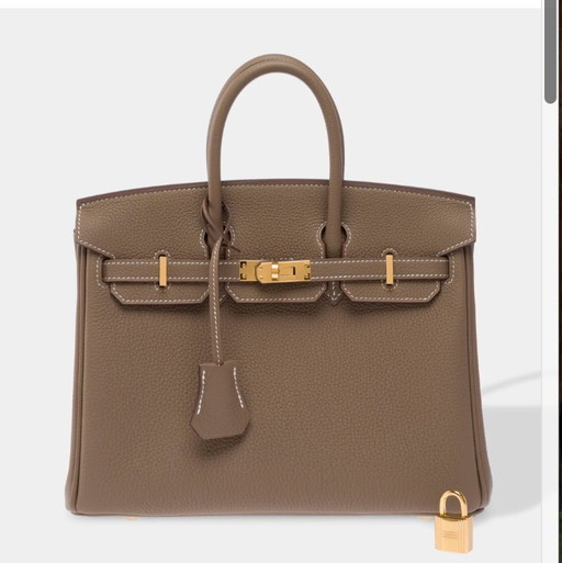 Sac HERMES Birkin 25 en Cuir Étoupe - 103489