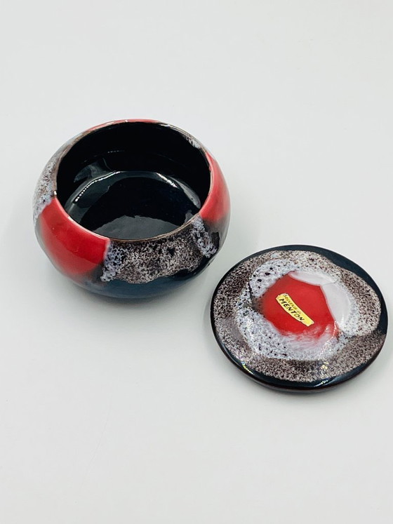 Image 1 of Vallauris Candy Dish, Foam Enamel, Marius Giuge, Vintage 70s
