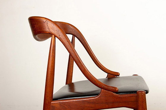 Image 1 of Satz von 6 dänischen Stühlen aus Teak und Skai, Modell 16 von Johannes Andersen für Uldum Møbelfabrik 1965.