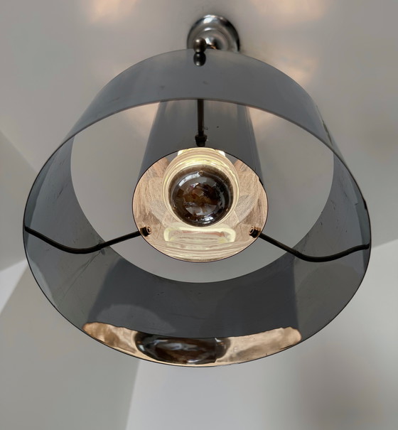 Image 1 of Kronleuchter aus verchromtem Metall italienisches Design der 70er Jahre